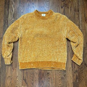 Aritzia Wilfred Essential Chenille Sweater Size M Gold Yellow Chunky Knit